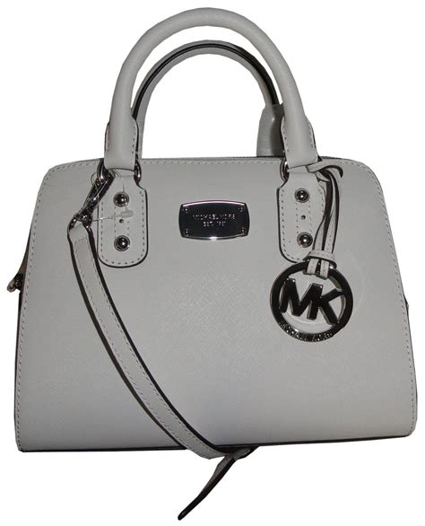 michael kors saffiano small satchel optic white leather